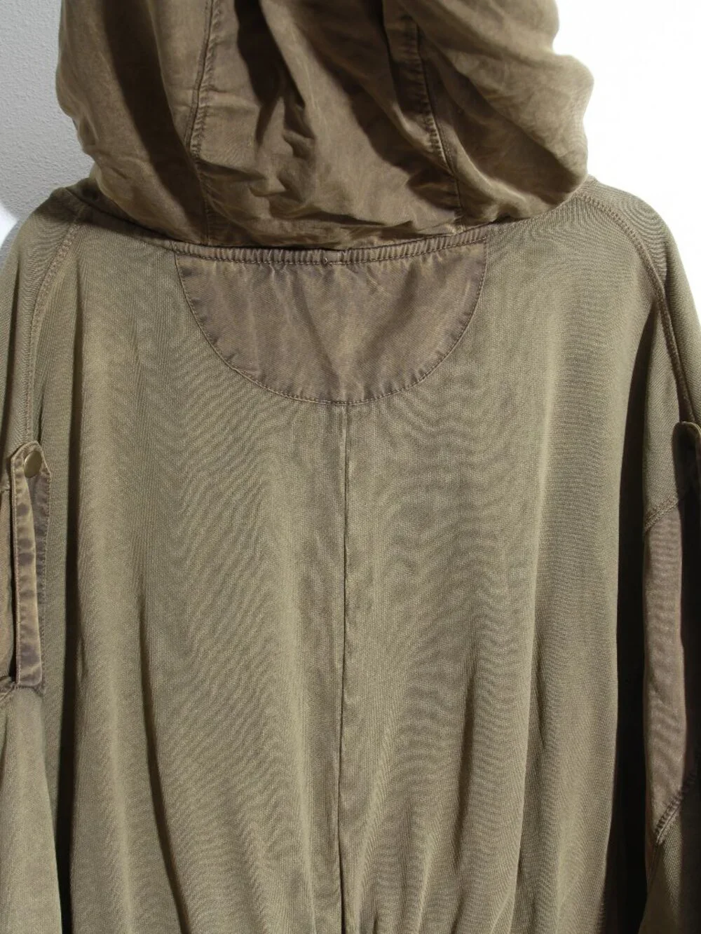 Free People C'mon Hooded Cardigan Jacket Moss Green Cotton Asymmetrical Slouchy